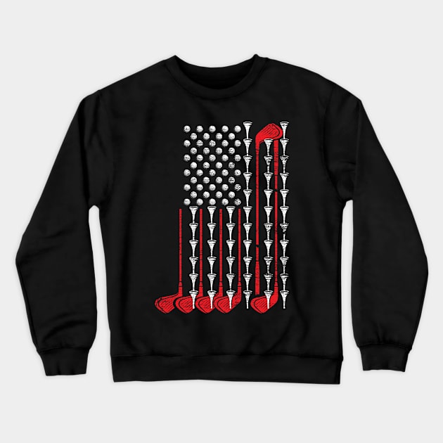 USA Golf Grunge Crewneck Sweatshirt by ShirtsShirtsndmoreShirts